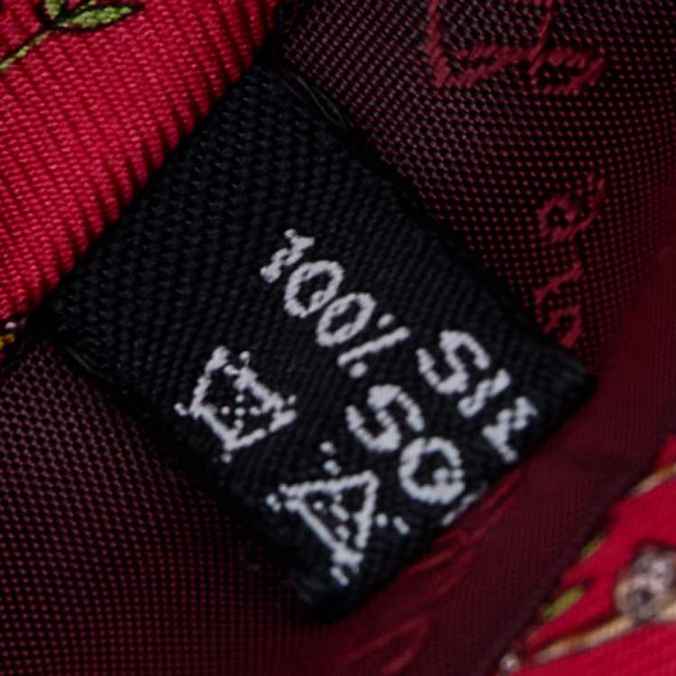 Pre Owned Salvatore Ferragamo Red Monkey Print Silk Tie