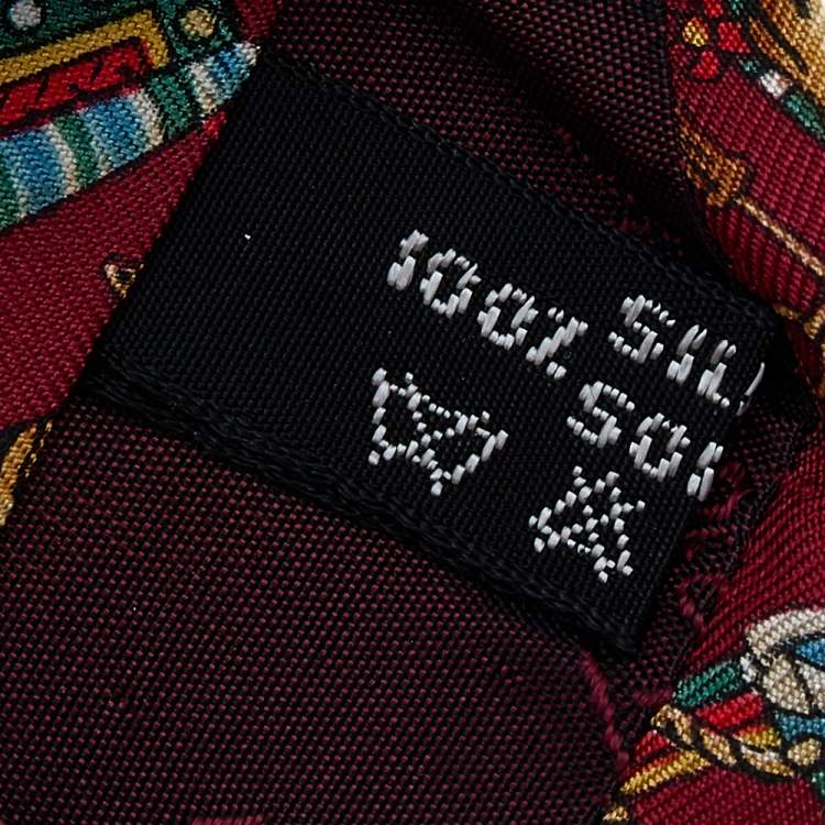 Pre Owned Salvatore Ferragamo Red Tiger Printed Silk Tie