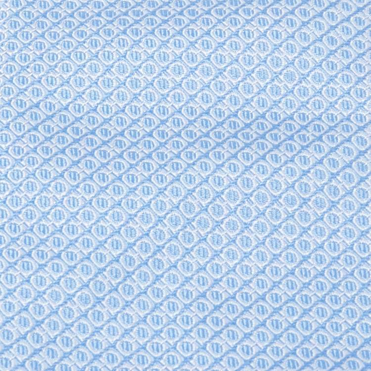 Pre Owned Salvatore Ferragamo Blue Jacquard Silk Narrow Tie