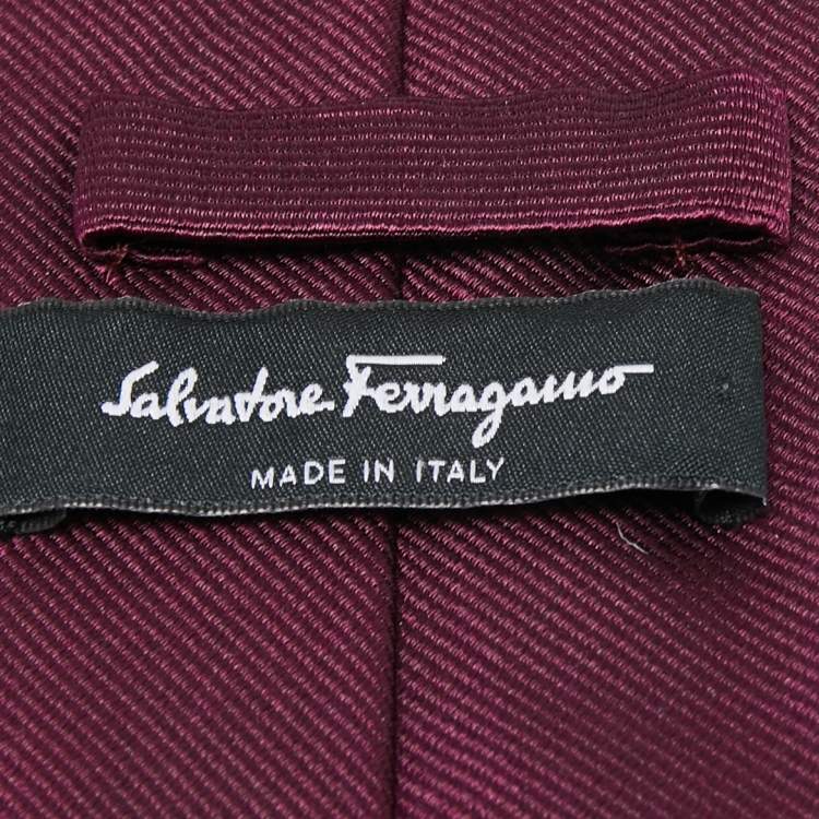 Pre Owned Salvatore Ferragamo Purple Silk Tie 