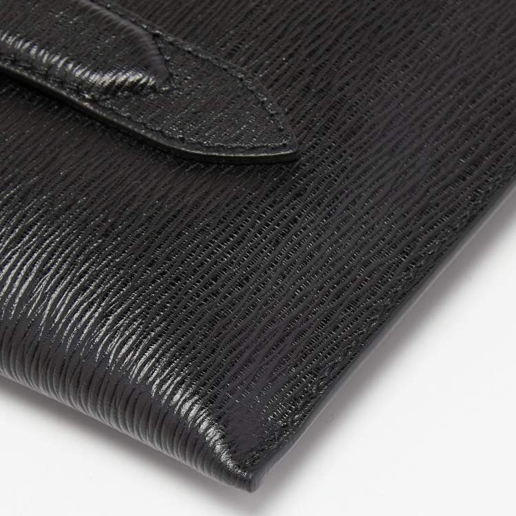 Pre Owned Salvatore Ferragamo Black Leather Revival 3.0 Travel Portfolio