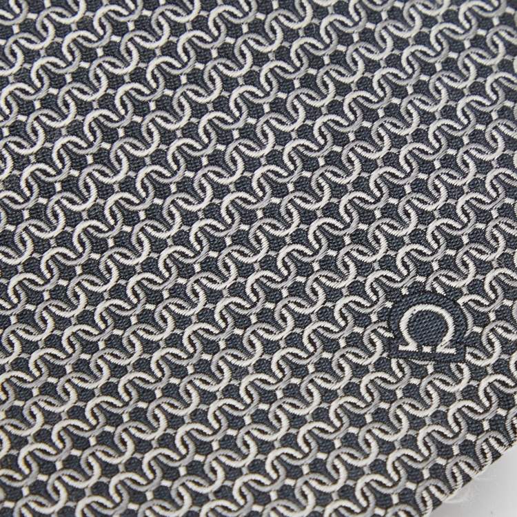 Pre Owned Salvatore Ferragamo Blue Textured Silk Tie 