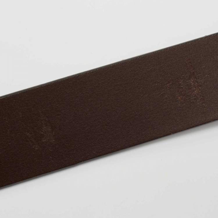 Pre Owned Salvatore Ferragamo Dark Brown Leather Buckle Belt 85CM