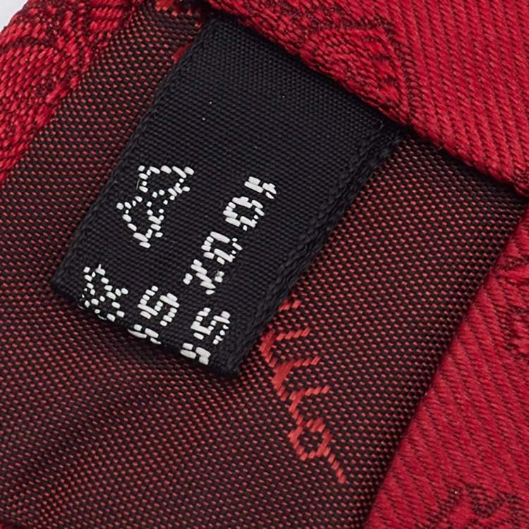 Pre Owned Salvatore Ferragamo Red Silk Jacquard Tie