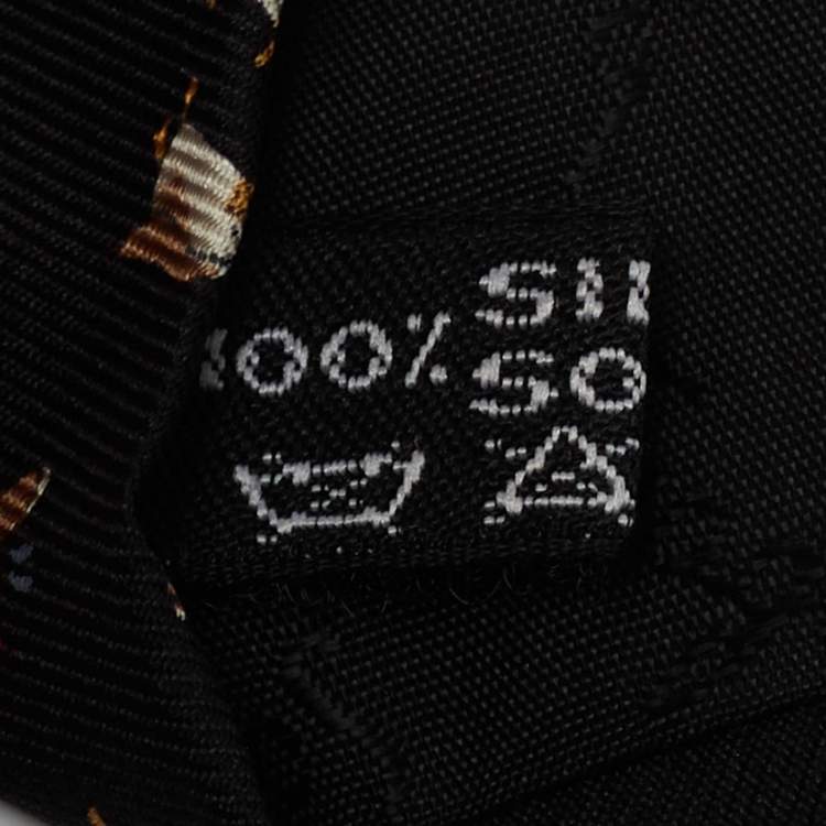 Pre Owned Salvatore Ferragamo Black Printed Silk Classic Tie 