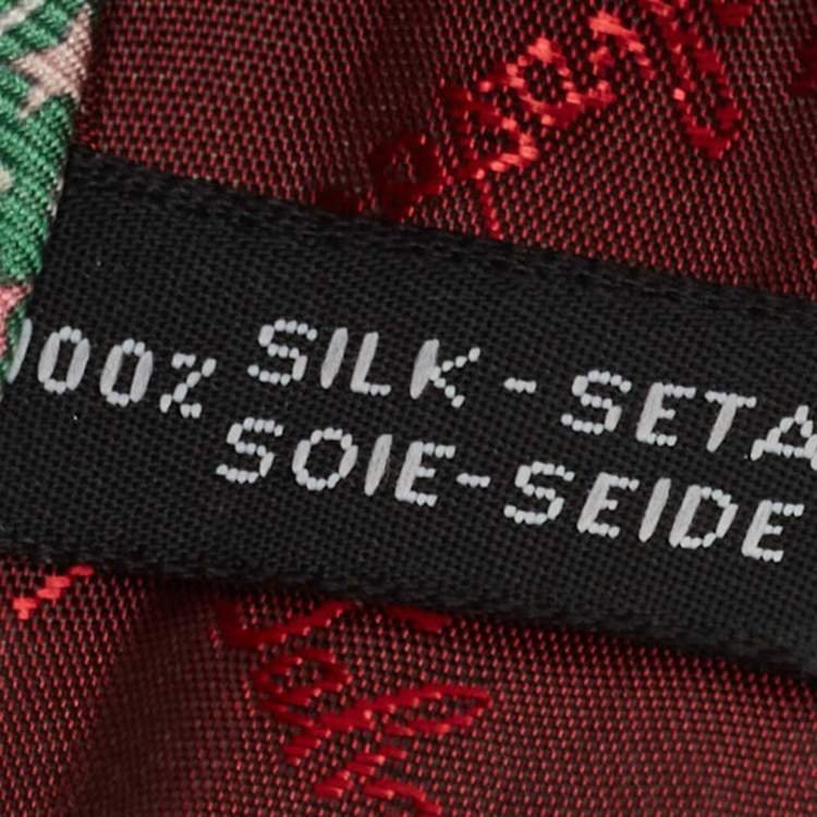 Pre Owned Salvatore Ferragamo Green Star Printed Silk Tie