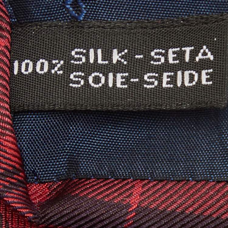 Pre Owned Salvatore Ferragamo Red Checked Silk Tie