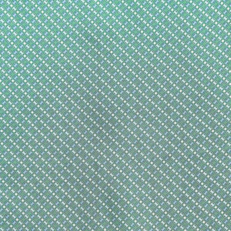 Pre Owned Salvatore Ferragamo Green Print Silk Pocket Square
