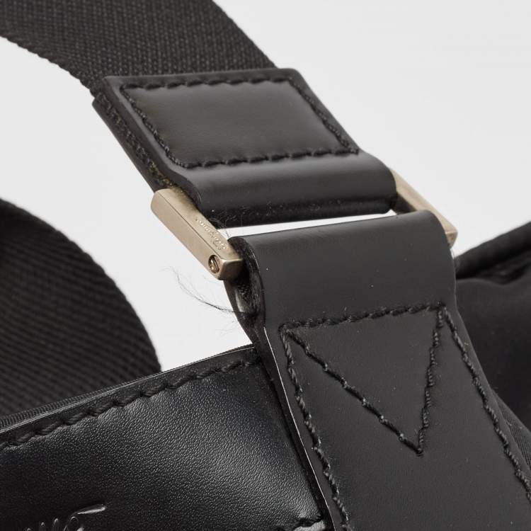 Pre Owned Salvatore Ferragamo Black Nylon ZIp Tote
