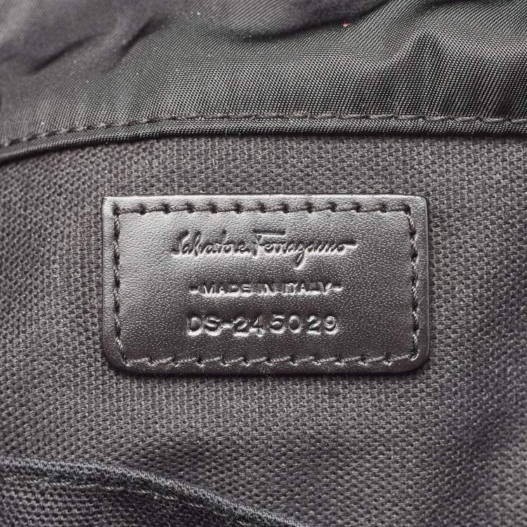 Pre Owned Salvatore Ferragamo Black Nylon ZIp Tote