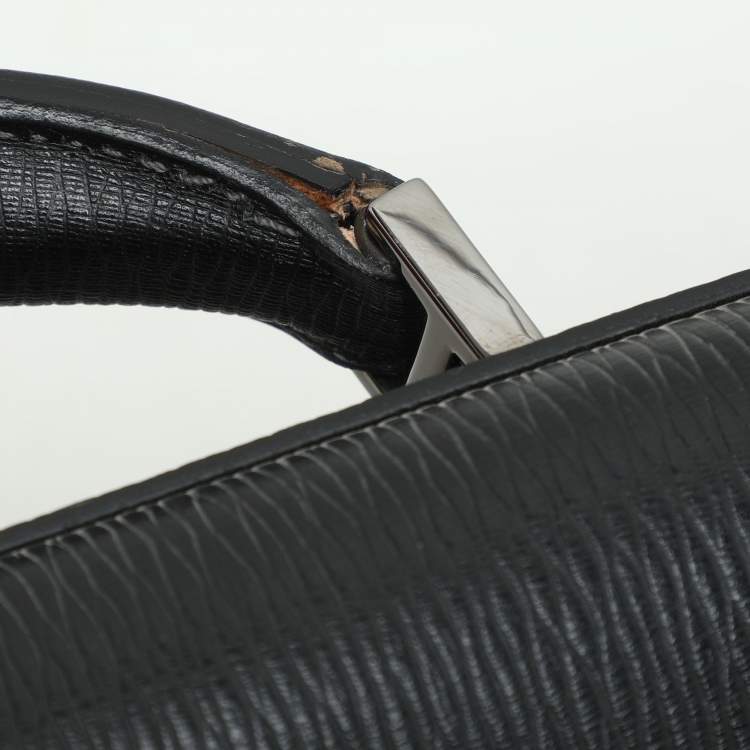 Pre Owned Salvatore Ferragamo Black Leather Briefcase