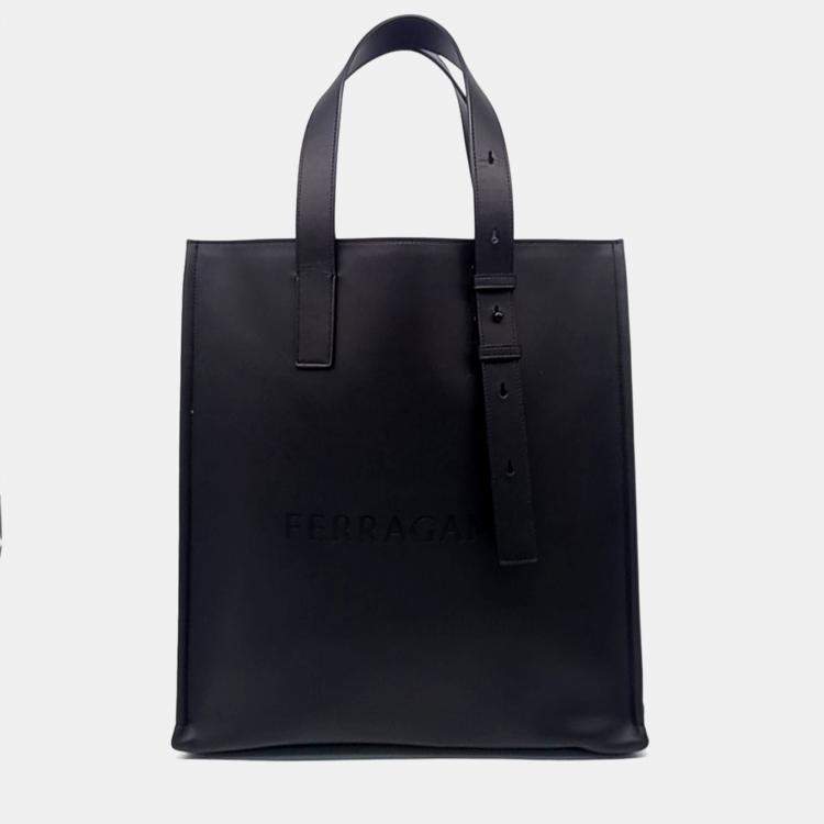 Pre Owned Salvatore Ferragamo Black Leather tote bag