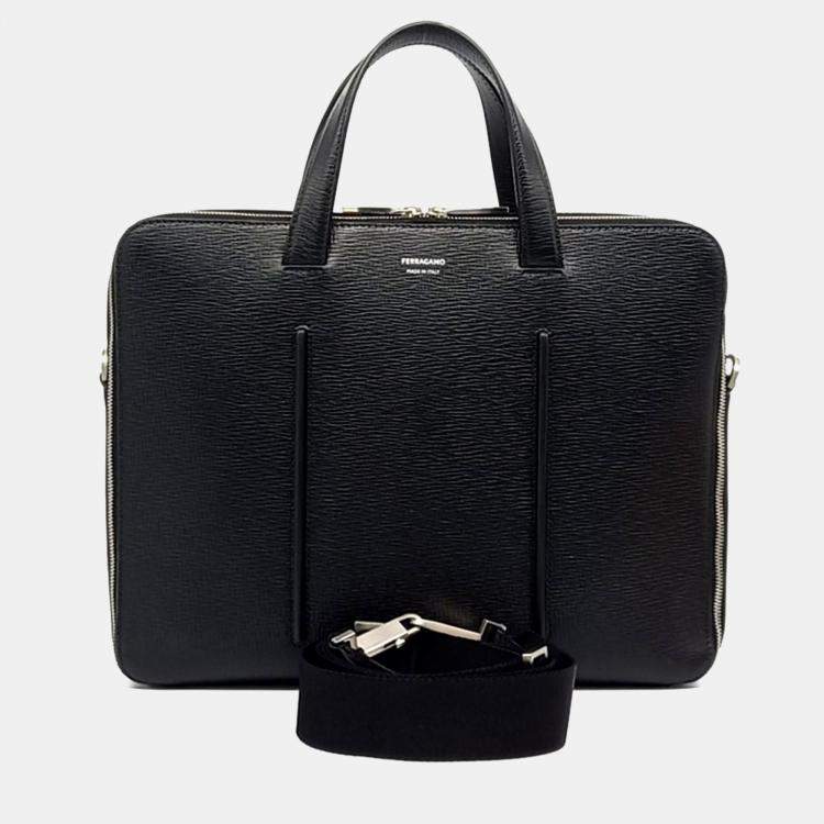 Pre Owned Salvatore Ferragamo Black Leather briefcase
