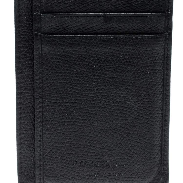 Pre Owned Salvatore Ferragamo Black Leather Card Holder