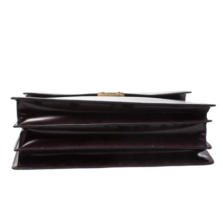 Pre Owned Salvatore Ferragamo Burgundy Leather Briefcase