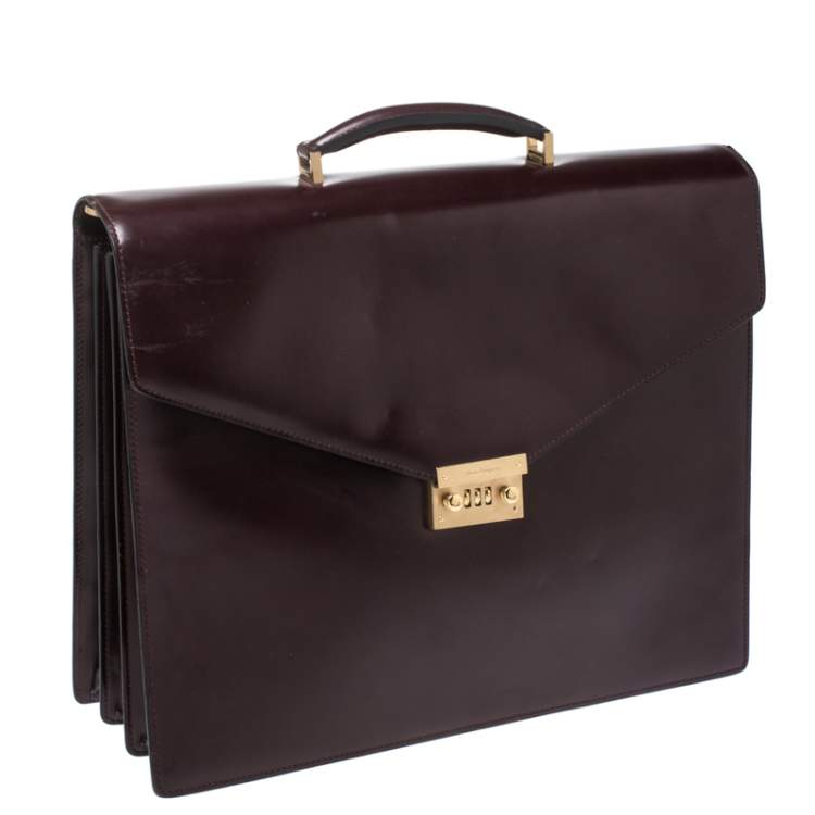 burgundy leather briefcase