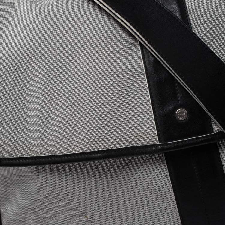 Pre Owned Salvatore Ferragamo Grey/Black Canvas and Leather Flap Messenger Bag