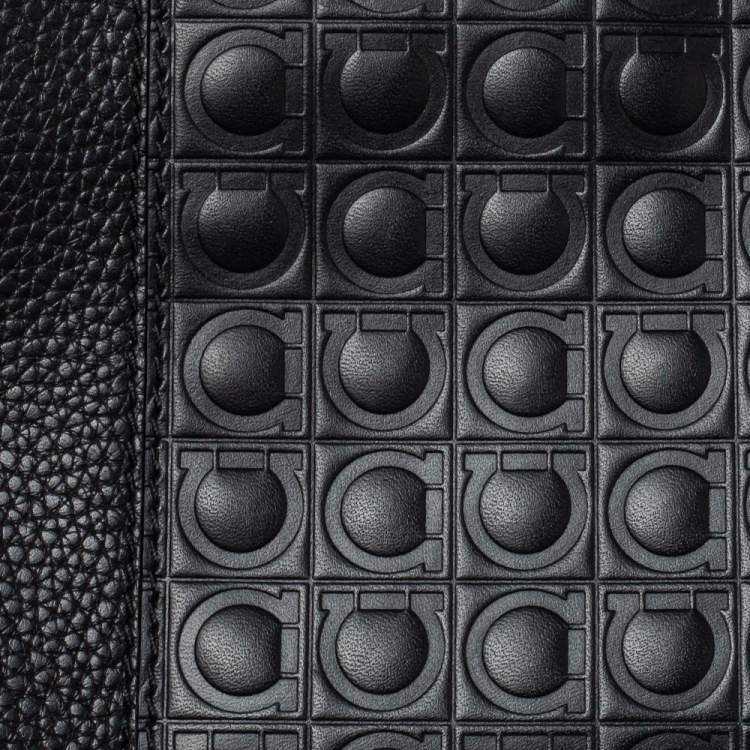 Pre Owned Salvatore Ferragamo Black Leather Firenze Gamma Document Holder