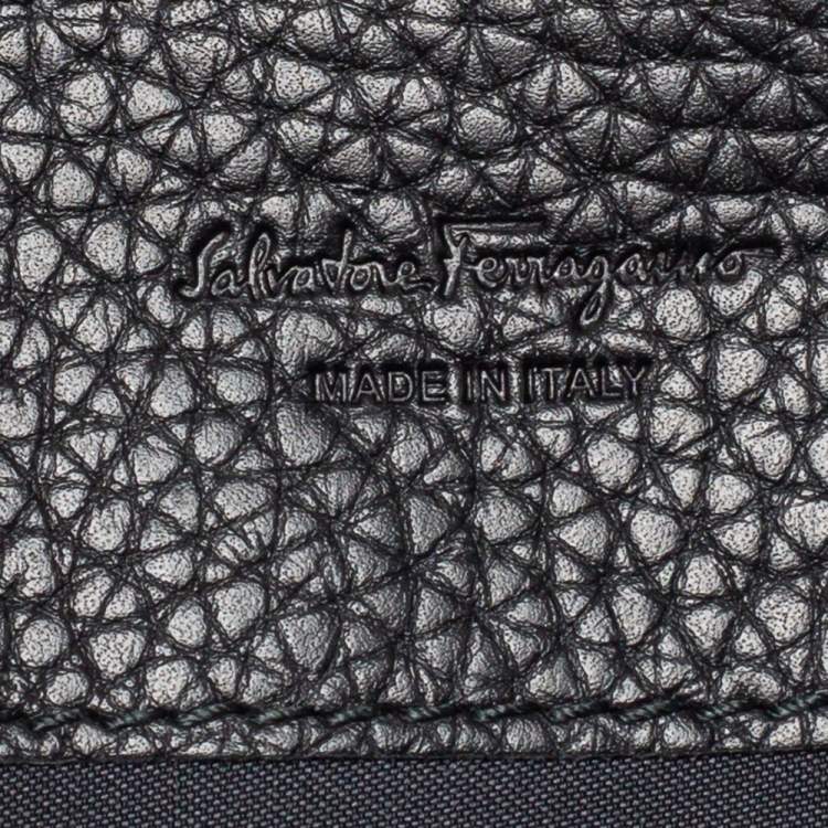 Pre Owned Salvatore Ferragamo Black Leather Firenze Gamma Document Holder