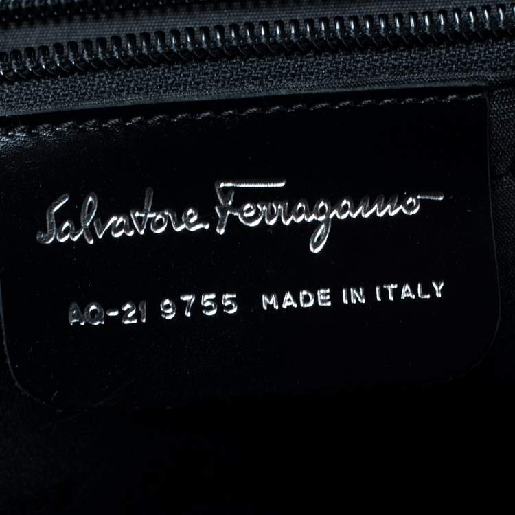 Pre Owned Salvatore Ferragamo Black Wool And Leather  Backpack