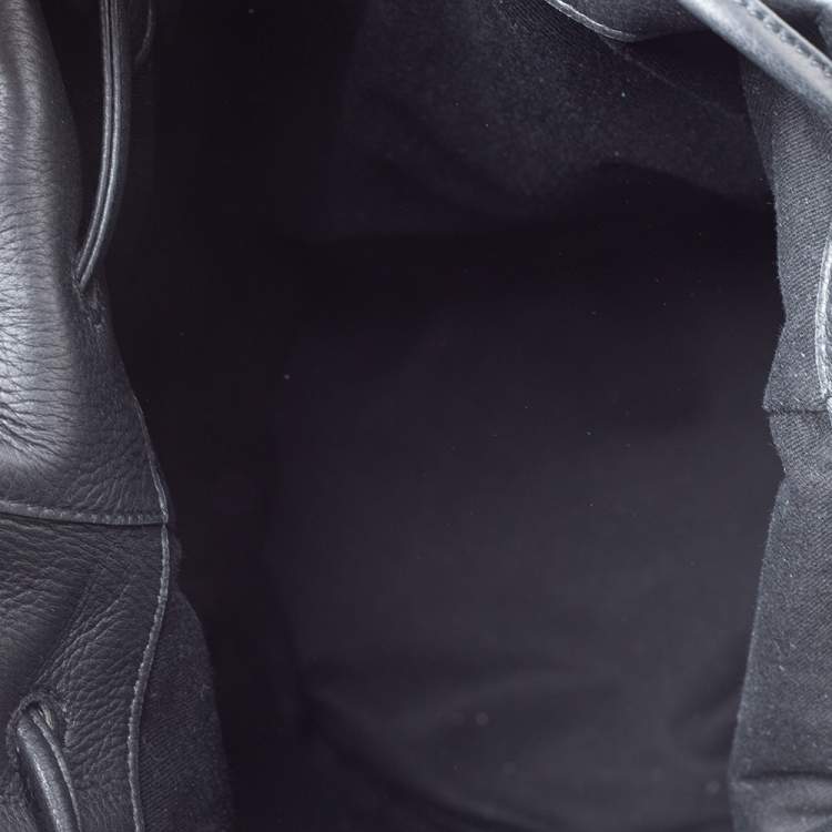Pre Owned Salvatore Ferragamo Black Grained Leather Tornabuoni 1927 Collection Shoulder Backpack
