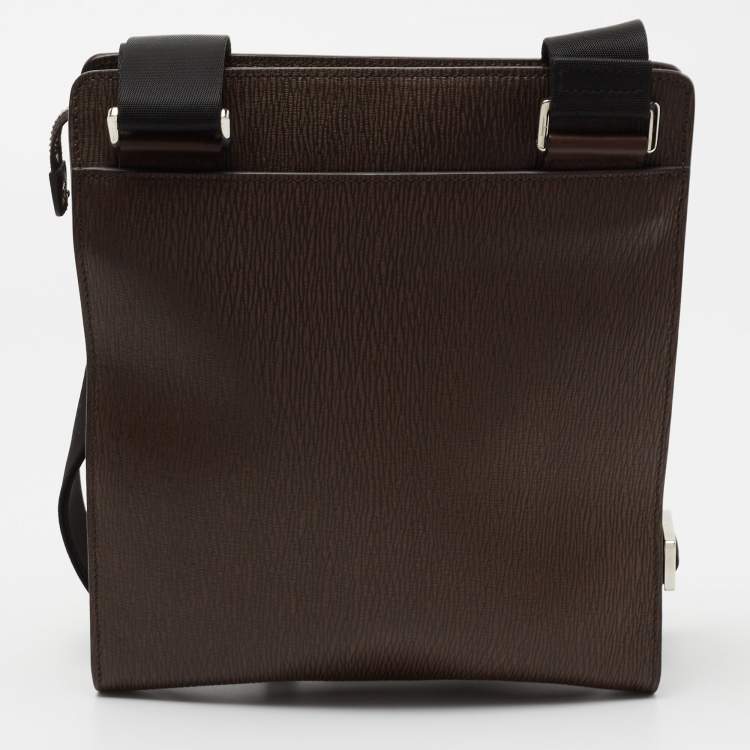 Pre Owned Salvatore Ferragamo Tabacco Leather Messenger Bag