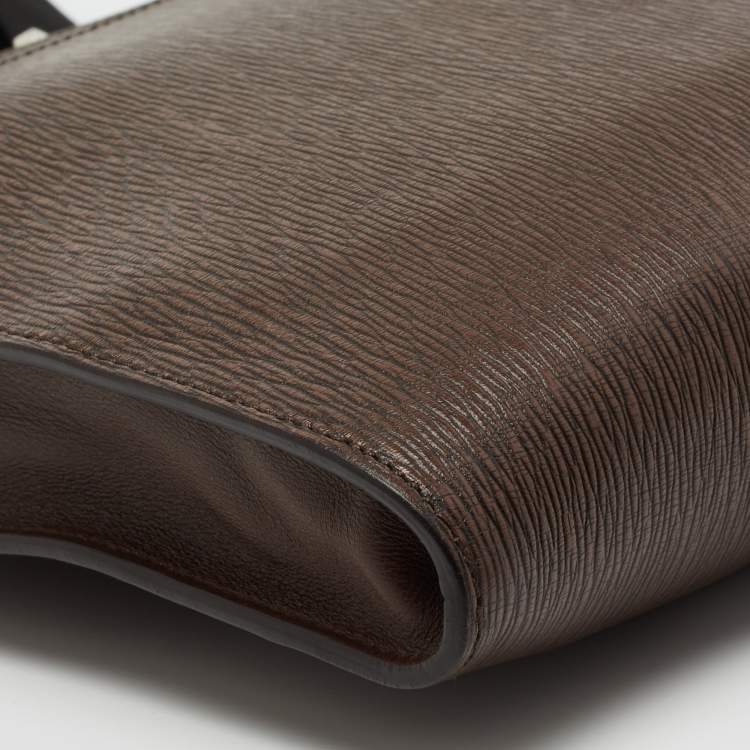 Pre Owned Salvatore Ferragamo Tabacco Leather Messenger Bag
