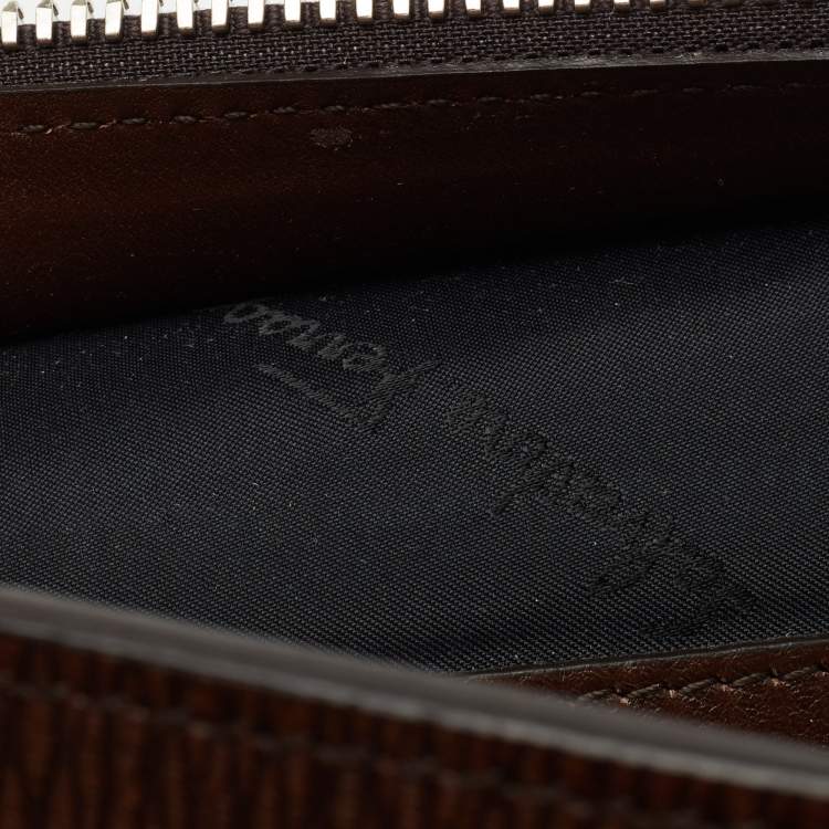 Pre Owned Salvatore Ferragamo Tabacco Leather Messenger Bag