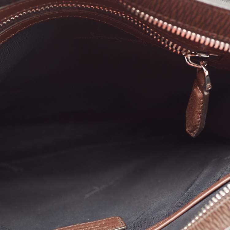 Pre Owned Salvatore Ferragamo Tabacco Leather Messenger Bag
