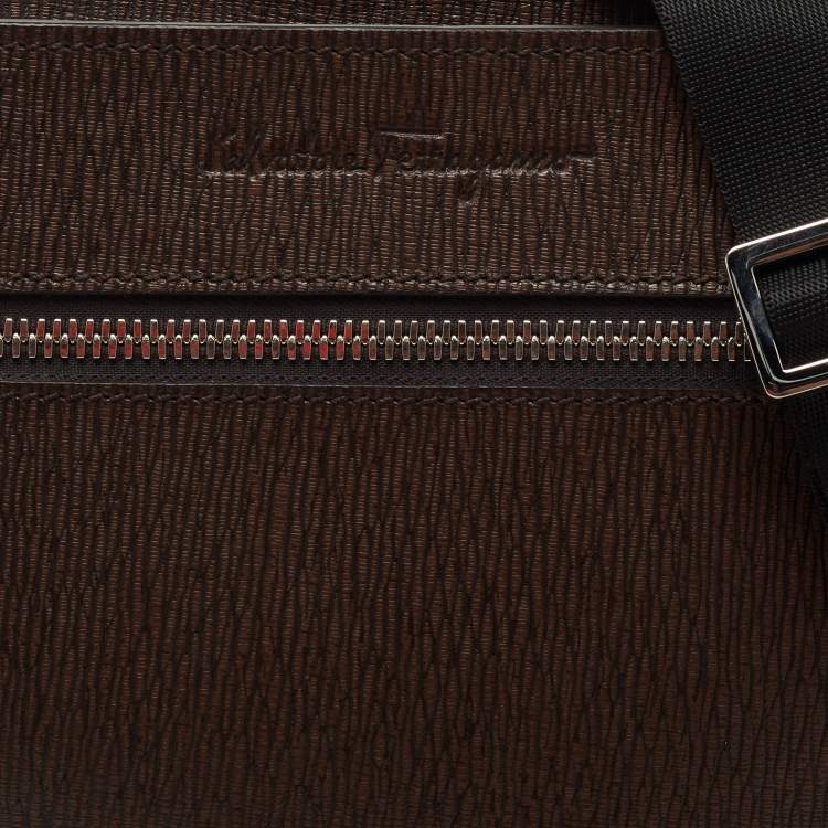 Pre Owned Salvatore Ferragamo Tabacco Leather Messenger Bag