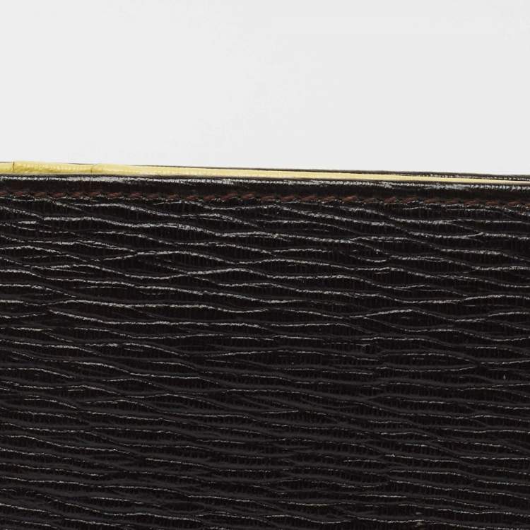Pre Owned Salvatore Ferragamo Dark Brown Leather Long Wallet