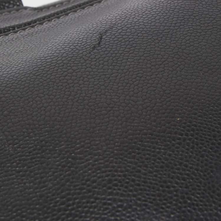 Pre Owned Salvatore Ferragamo Black Leather Double Zip Briefcase Bag