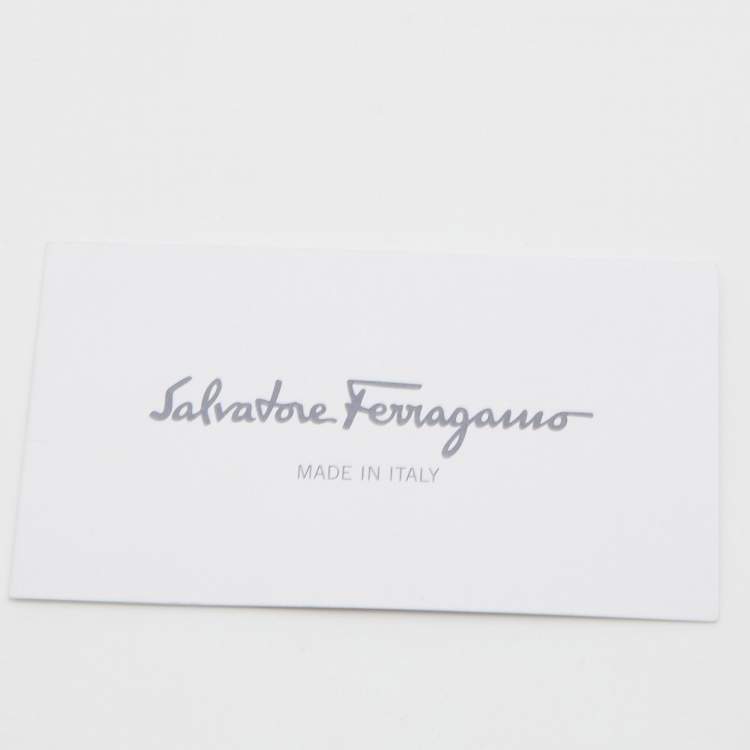 Pre Owned Salvatore ferregamo Blue Leather Flap Wristlet Pouch