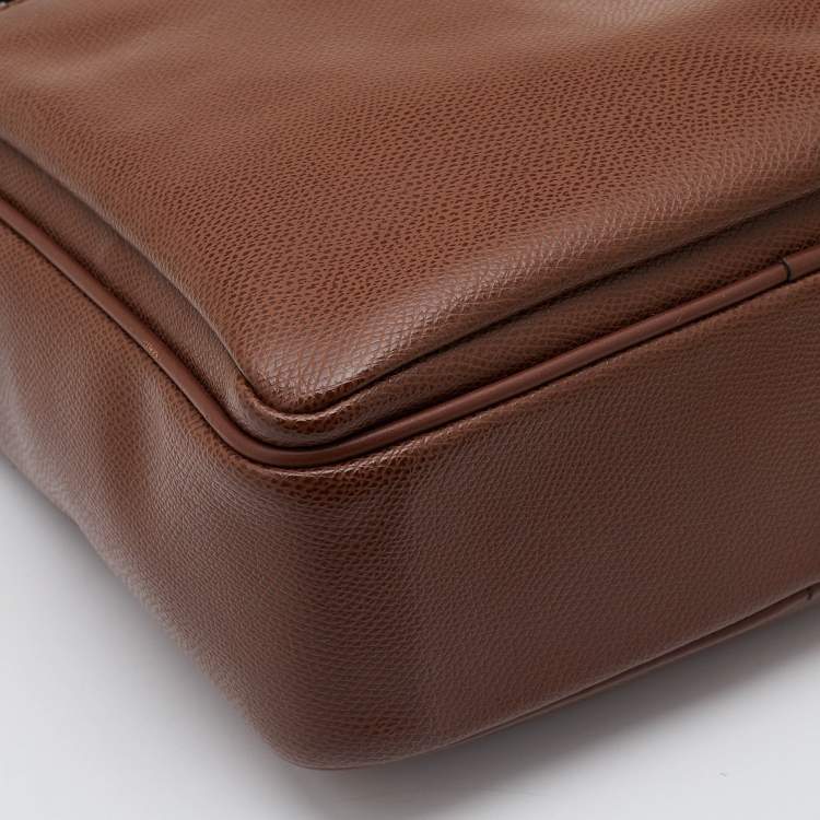 Pre Owned Salvatore Ferragamo Brown Leather Messenger Bag