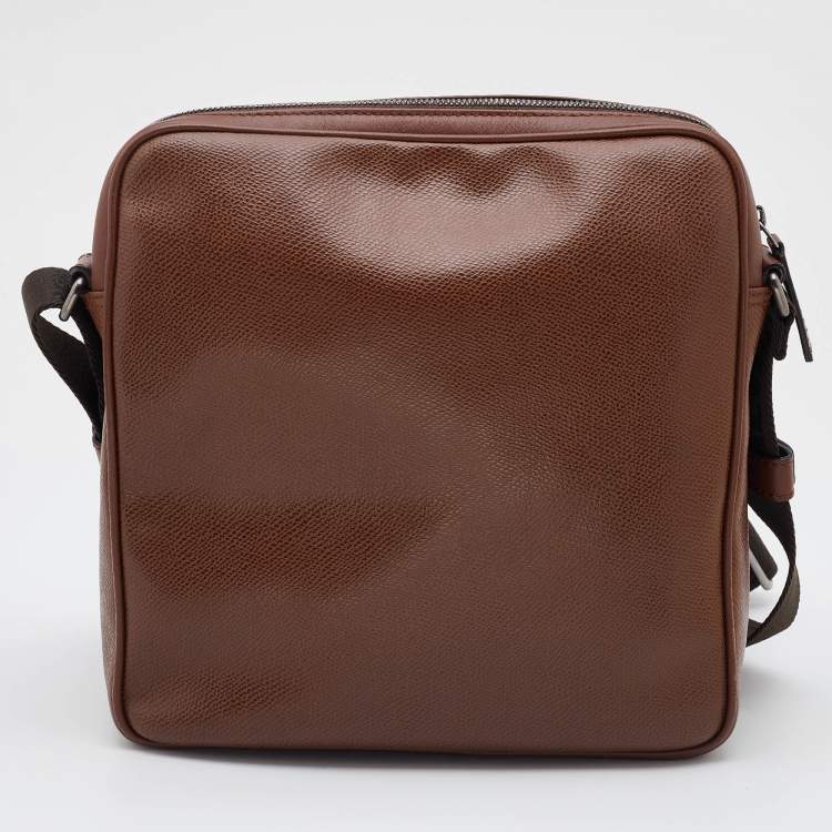 Pre Owned Salvatore Ferragamo Brown Leather Messenger Bag