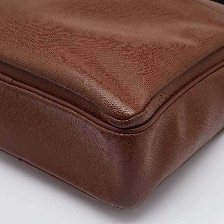 Pre Owned Salvatore Ferragamo Brown Leather Messenger Bag