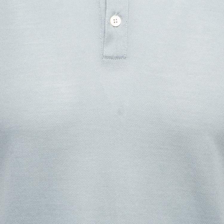 مملوكة مسبقًا Salvatore Ferragamo Blue Cotton Pique Polo T-Shirt S
