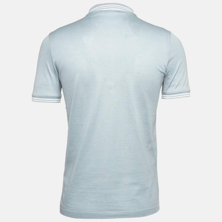 مملوكة مسبقًا Salvatore Ferragamo Blue Cotton Pique Polo T-Shirt S