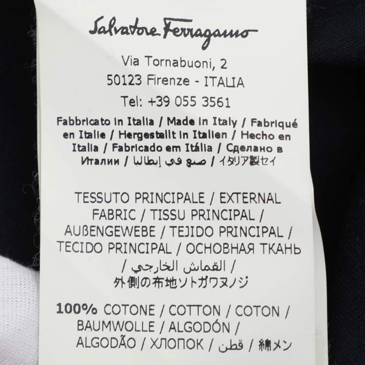 Pre Owned Salvatore Ferragamo Multicolor Colorblock Pattern Jersey Polo T-Shirt M