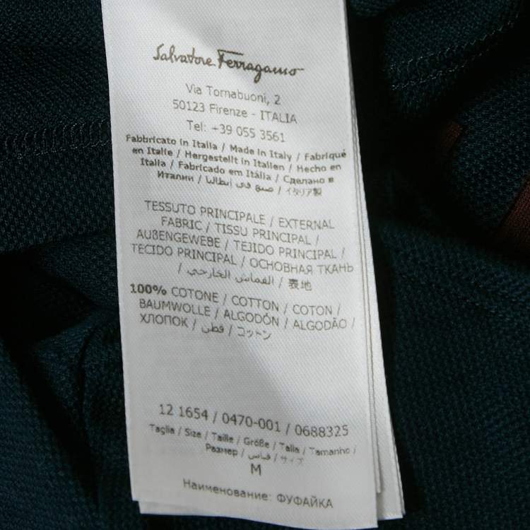 Pre Owned Salvatore Ferragamo Navy Blue Cotton Pique Polo T-Shirt M