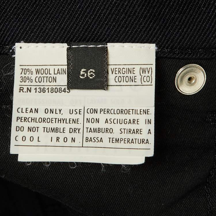 Pre Owned Salvatore Ferragamo Black Wool Blend Straight Fit Jeans XXXL 