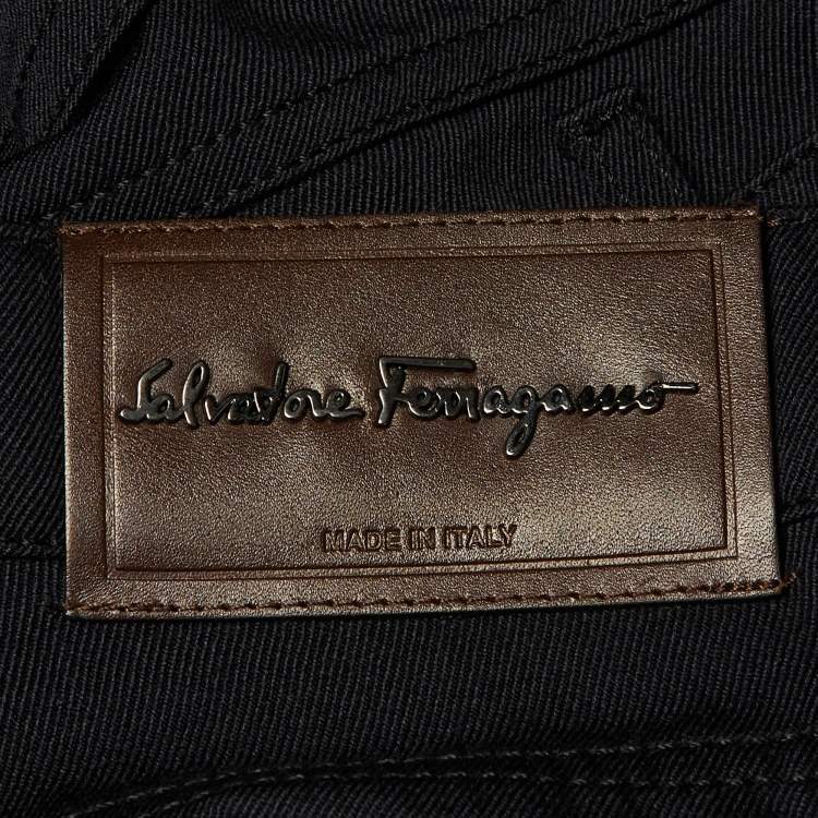 Pre Owned Salvatore Ferragamo Black Wool Blend Straight Fit Jeans XXXL 