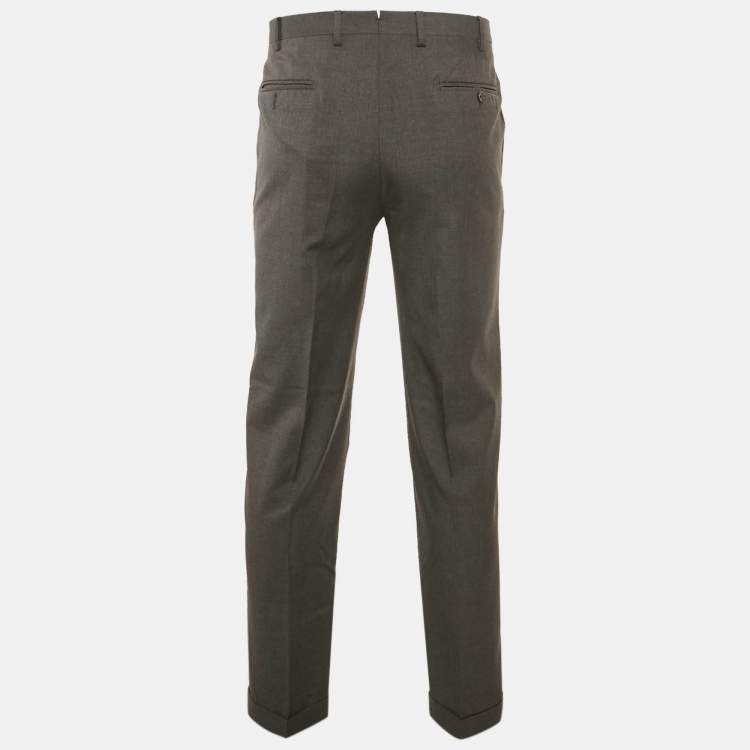 مملوكة مسبقًا Salvatore Ferragamo Vintage Grey Wool Formal Trousers XL