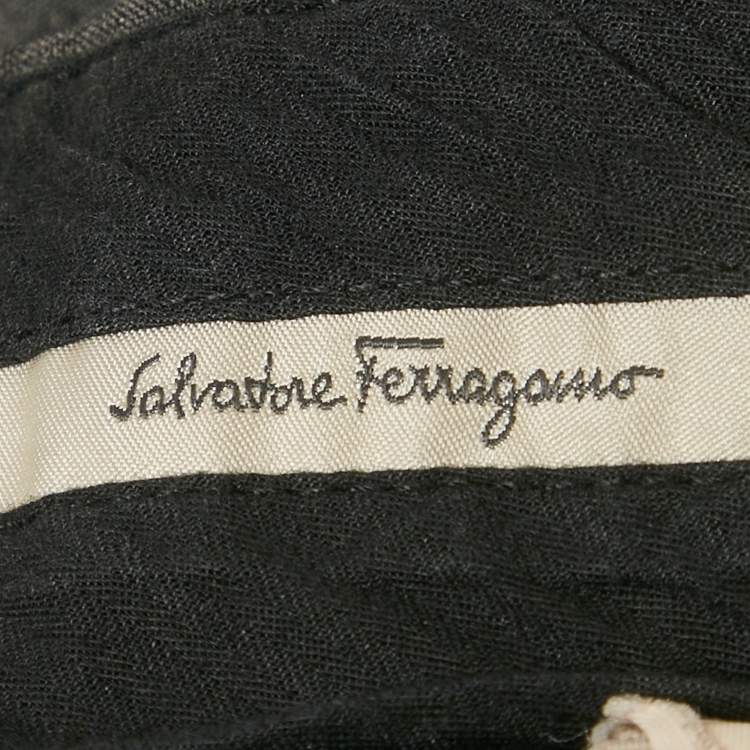 مملوكة مسبقًا Salvatore Ferragamo Vintage Grey Wool Formal Trousers XL