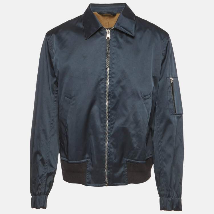 Pre Owned Salvatore Ferragamo Blue Synthetic Zip-Up Jacket XXXL