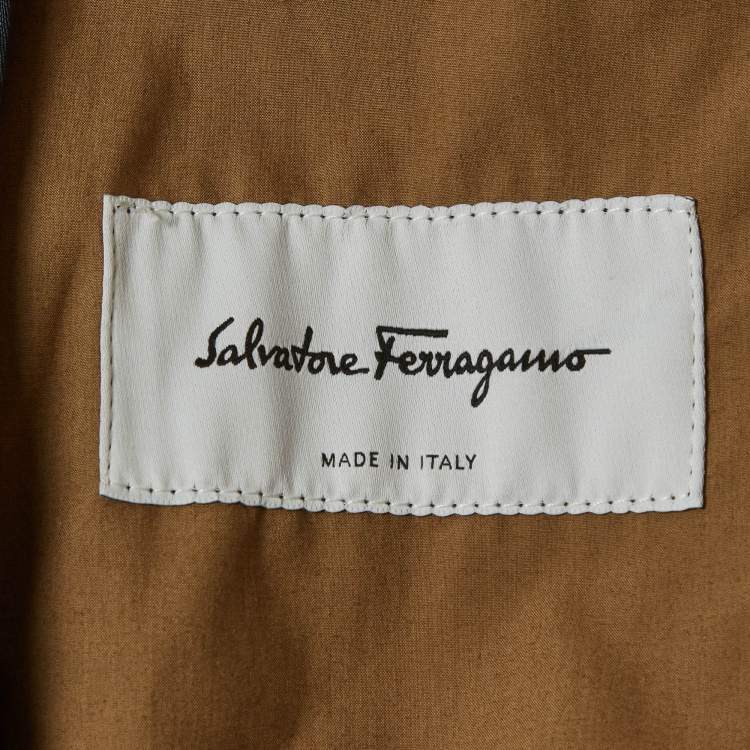 Pre Owned Salvatore Ferragamo Blue Synthetic Zip-Up Jacket XXXL