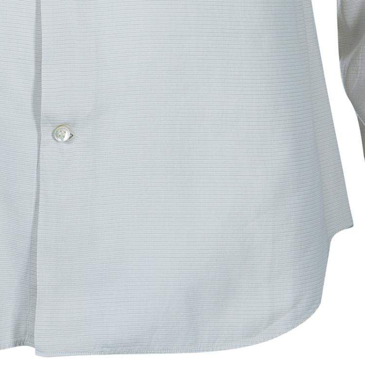 Pre Owned Salvatore Ferragamo Men's Beige Striped Shirt L