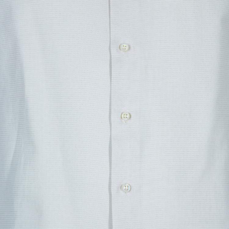 Pre Owned Salvatore Ferragamo Men's Beige Striped Shirt L