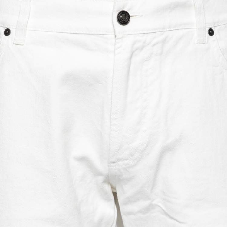 Pre Owned Salvatore Ferragamo White Denim Pants XXL