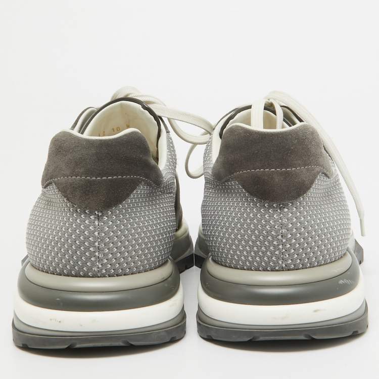 Pre Owned Salvatore Ferragamo Grey Suede and Canvas Brooklyn 2 Sneakers Size 44